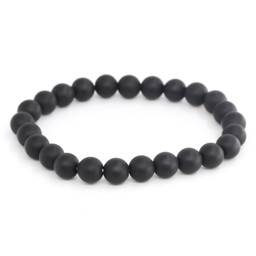 Zeige Details für Onyx Kugeln  8mm Armband satiniert Bild von Onyx Kugeln  8mm Armband satiniert