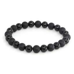 Zeige Details für Turmalin (Schörl) Kugeln  8mm Armband (one matt-one glanz) Bild von Turmalin (Schörl) Kugeln  8mm Armband (one matt-one glanz)