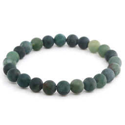 Zeige Details für Moosachat Kugeln Armband, 20cm (matt) Bild von Moosachat Kugeln Armband, 20cm (matt)
