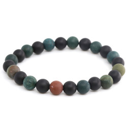 Zeige Details für Onyx & Heliotrop Kugeln  8mm Armband (matt) Bild von Onyx & Heliotrop Kugeln  8mm Armband (matt)