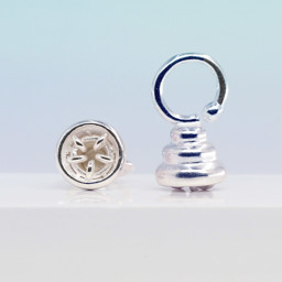 Vedere dettagli per Tappo 18x9 mm con anello, argento 925 Immagine di Tappo 18x9 mm con anello, argento 925