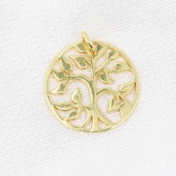 Vedere dettagli per Ciondolo Albero della vita 14,5 mm, argento 925 placcato oro Immagine di Ciondolo Albero della vita 14,5 mm, argento 925 placcato oro