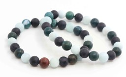 Zeige Details für Aquamarin, Heliotrop & Turmalin Schörl  8mm Kugeln Armband, matt Bild von Aquamarin, Heliotrop & Turmalin Schörl  8mm Kugeln Armband, matt