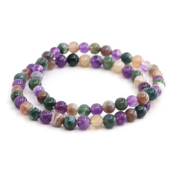 Zeige Details für Amethyst, Botswana Achat, Moosachat Kugeln 6mm  Armband   Bild von Amethyst, Botswana Achat, Moosachat Kugeln 6mm  Armband