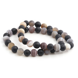 Zeige Details für Botswana Achat & Turmalin (Schörl) 8mm Armband, matt (one-one) Bild von Botswana Achat & Turmalin (Schörl) 8mm Armband, matt (one-one)