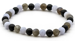 Zeige Details für Chalcedon & Labradorit & Onyx Kugeln  6mm Armband, 18cm matt Bild von Chalcedon & Labradorit & Onyx Kugeln  6mm Armband, 18cm matt