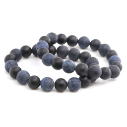 Zeige Details für Dumortierit & Onyx Kugeln  10mm Armband, matt (one-one) Bild von Dumortierit & Onyx Kugeln  10mm Armband, matt (one-one)