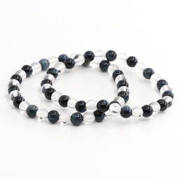 Zeige Details für Falkenauge & Bergkristall 6mm Kugeln Armband Bild von Falkenauge & Bergkristall 6mm Kugeln Armband