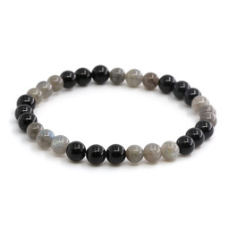 Zeige Details für Labradorit & Turmalin (Schörl) Kugeln  6mm Armband (3x3 Kugeln) Bild von Labradorit & Turmalin (Schörl) Kugeln  6mm Armband (3x3 Kugeln)