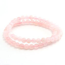 Zeige Details für Rosenquarz Kugeln  6mm Armband, 21cm  Bild von Rosenquarz Kugeln  6mm Armband, 21cm