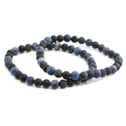 Zeige Details für Dumortierit, Falkenauge & Onyx 6mm Kugeln Armband, matt Bild von Dumortierit, Falkenauge & Onyx 6mm Kugeln Armband, matt