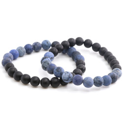Zeige Details für Dumortierit & Turmalin (Schörl) Kugeln  8mm Armband, matt (halb-halb) Bild von Dumortierit & Turmalin (Schörl) Kugeln  8mm Armband, matt (halb-halb)