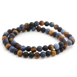 Zeige Details für Dumortierit, Tigerauge & Onyx 6mm Kugeln Armband, 21cm (matt) Bild von Dumortierit, Tigerauge & Onyx 6mm Kugeln Armband, 21cm (matt)