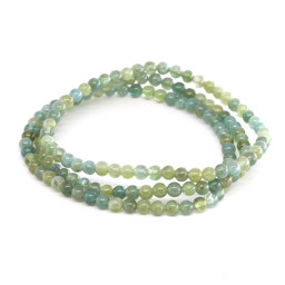 Vedere dettagli per Bracciale di perline tonde di Apatite verde da 4 mm  Immagine di Bracciale di perline tonde di Apatite verde da 4 mm