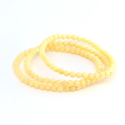 Vedere dettagli per Bracciale di perline tonde di Aragonite gialla da 4 mm   Immagine di Bracciale di perline tonde di Aragonite gialla da 4 mm