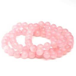Vedere dettagli per Perline tonde di quarzo rosa 8 mm bracciale extra Immagine di Perline tonde di quarzo rosa 8 mm bracciale extra