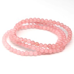 Vedere dettagli per Perline tonde di quarzo rosa 4 mm bracciale qualità A Immagine di Perline tonde di quarzo rosa 4 mm bracciale qualità A