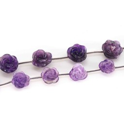 Vedere dettagli per Filo di fiori di ametista Immagine di Filo di fiori di ametista