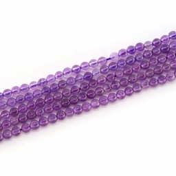 Vedere dettagli per Perline tonde di ametista 3 mm filo extra Immagine di Perline tonde di ametista 3 mm filo extra