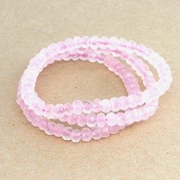 Vedere dettagli per Quarzo rosa sfaccettato. Bracciale rondelle 6 mm Immagine di Quarzo rosa sfaccettato. Bracciale rondelle 6 mm