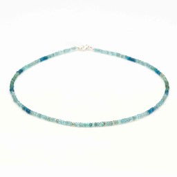 Vedere dettagli per Collana di rondelle di Apatite da 3,5-4 mm con chiusura in argento Immagine di Collana di rondelle di Apatite da 3,5-4 mm con chiusura in argento