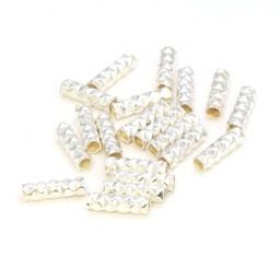 Vedere dettagli per Tubo martellato, argento 925  Immagine di Tubo martellato, argento 925