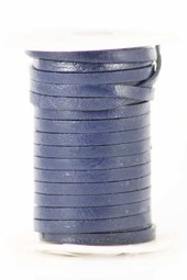 Image de Lederband flach 4mm blau, 10m Rolle