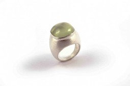 Vedere dettagli per Anello rettangolare con cabochon di Prehnite 17 mm, argento 925 Immagine di Anello rettangolare con cabochon di Prehnite 17 mm, argento 925