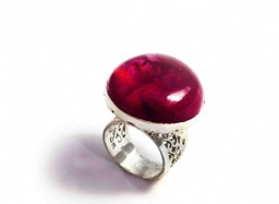 Vedere dettagli per Anello con ametista cabochon 26 mm, argento 925 Immagine di Anello con ametista cabochon 26 mm, argento 925