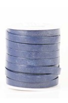 Bild von Lederband flach 7mm blau, 10m Rolle