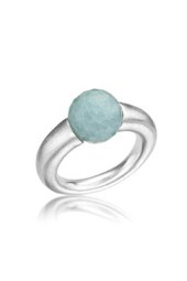 Vedere dettagli per Acquamarina sfaccettata. Anello "Arco" con perlina 10 mm, argento 925 Immagine di Acquamarina sfaccettata. Anello "Arco" con perlina 10 mm, argento 925