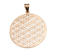 Vedere dettagli per Ciondolo "Fiori della vita" 40 mm, argento rosa placcato oro Immagine di Ciondolo "Fiori della vita" 40 mm, argento rosa placcato oro