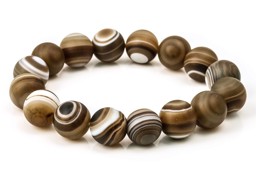 Vedere dettagli per Perline tonde di Agata 12 mm bracciale Tibet Immagine di Perline tonde di Agata 12 mm bracciale Tibet