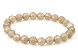 Vedere dettagli per Agata sfaccettata. Perline tonde 8mm bracciale grigio Immagine di Agata sfaccettata. Perline tonde 8mm bracciale grigio