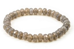 Vedere dettagli per Agata sfaccettata. Rondelle 8mm bracciale grigio Immagine di Agata sfaccettata. Rondelle 8mm bracciale grigio