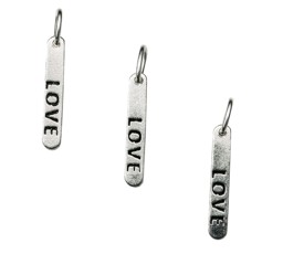 Image de Love Tag 19x2.7mm mit Ring Charm Anhänger, Silber 925