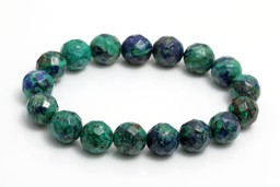 Vedere dettagli per Bracciale di perline tonde sfaccettate di Azurite-malachite 12 mm Immagine di Bracciale di perline tonde sfaccettate di Azurite-malachite 12 mm