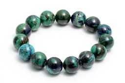 Vedere dettagli per Bracciale con perline di Azurite-malachite 14mm Immagine di Bracciale con perline di Azurite-malachite 14mm