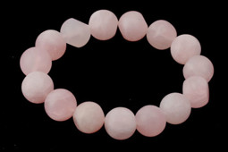 Vedere dettagli per Bracciale in quarzo rosa barocco a perlina tonda 12 e 14 mm Immagine di Bracciale in quarzo rosa barocco a perlina tonda 12 e 14 mm