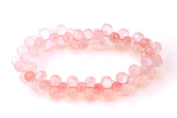 Vedere dettagli per Bracciale sfaccettato di quarzo rosa "a forma di 8" di circa 6x13 mm Immagine di Bracciale sfaccettato di quarzo rosa "a forma di 8" di circa 6x13 mm