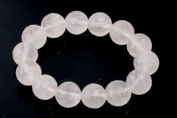 Vedere dettagli per Bracciale con perline sfaccettate di quarzo rosa da 14 mm Immagine di Bracciale con perline sfaccettate di quarzo rosa da 14 mm