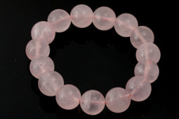 Vedere dettagli per Perline tonde di quarzo rosa 14 mm bracciale extra Immagine di Perline tonde di quarzo rosa 14 mm bracciale extra