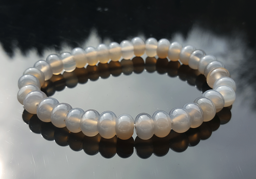 Vedere dettagli per Bracciale in Agata 8mm Bracciale grigio Immagine di Bracciale in Agata 8mm Bracciale grigio
