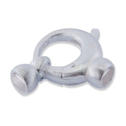 Zeige Details für Verschluss Karabiner Rund 14mm Silber rhodiniert matt Bild von Verschluss Karabiner Rund 14mm Silber rhodiniert matt