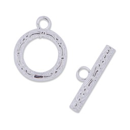 Zeige Details für Verschluss Toggle Rund verziert 15mm, Silber 925 Bild von Verschluss Toggle Rund verziert 15mm, Silber 925