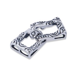 Vedere dettagli per Chiusura rettangolo 10x13 mm decorato, argento chiaro 925 Immagine di Chiusura rettangolo 10x13 mm decorato, argento chiaro 925
