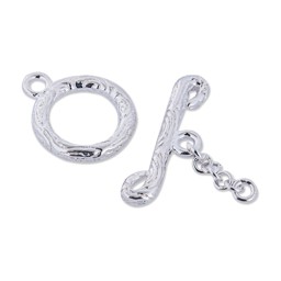 Zeige Details für Verschluss Toggle Rund 16mm, verziert, Silber 925 Bild von Verschluss Toggle Rund 16mm, verziert, Silber 925