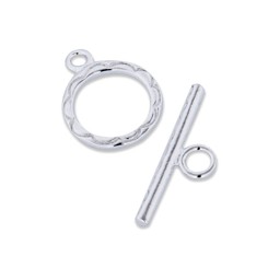Zeige Details für Verschluss Toggle mit Muster 13mm(3Stk), Silber 925 Bild von Verschluss Toggle mit Muster 13mm(3Stk), Silber 925