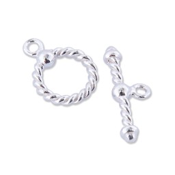 Zeige Details für Verschluss Toggle Rund 11mm gezopft, Silber 925 Bild von Verschluss Toggle Rund 11mm gezopft, Silber 925