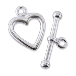 Zeige Details für Verschluss Toggle Herz 14mm, Silber 925 (3 Stk) Bild von Verschluss Toggle Herz 14mm, Silber 925 (3 Stk)